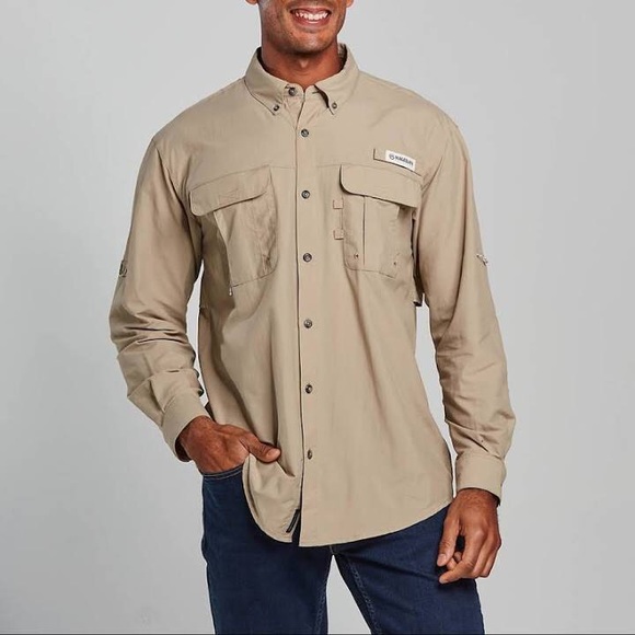 magellan outdoors men's laguna madre solid long sleeve fishing shirt